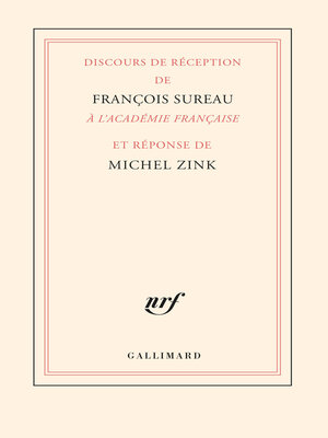 cover image of Discours de réception de François Sureau à l'Académie française et réponse de Michel Zink